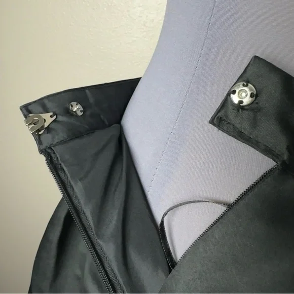 NWT Black Full Length Satin Beaded Two-Piece Formal Gown - Picture 11 of 16